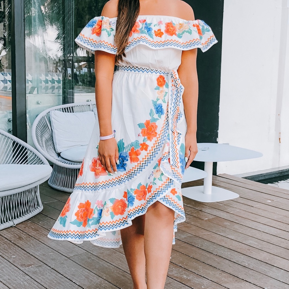 Floral off the shoulder dress